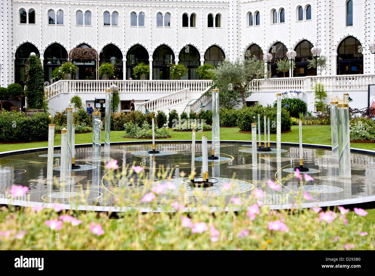 Green spaces in Tivoli Copenhagen Stock Photo