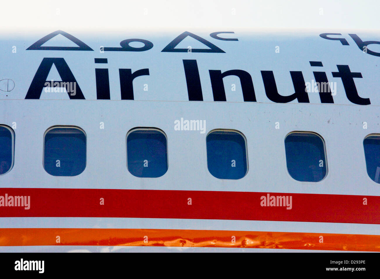 Air Inuit Plane, Iqaluit, Nunavut Arctic Canada Stock Photo