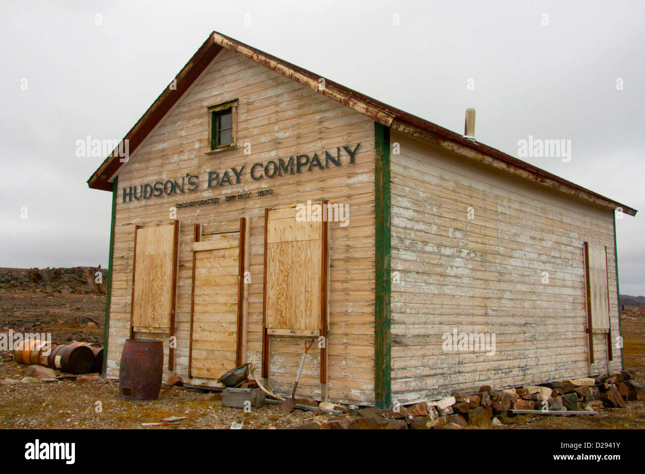 Old Hudson'S Bay Post, Fort Ross, Nunavut, Arctic Canada Stock Photo