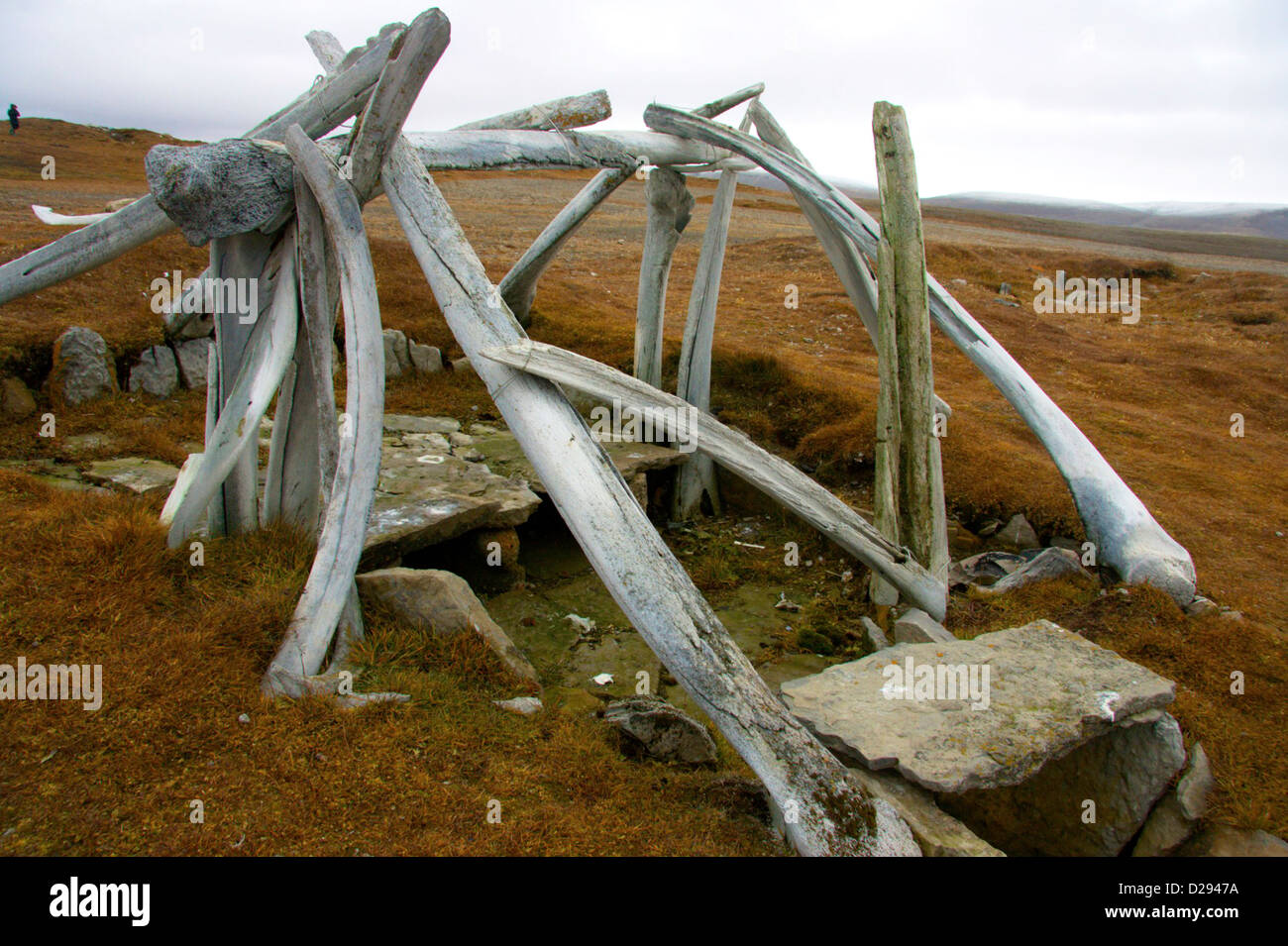 Ancient Thule Site Near Resolute Bay, Nunavut, Canadian Arctic Stock Photo