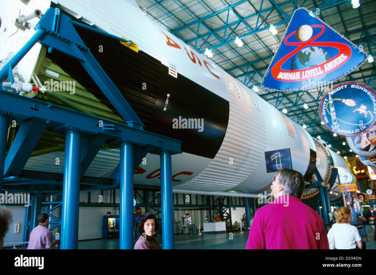 Florida, Cape Canaveral. Kennedy Space Center. Visitors Viewing Exhibit. Stock Photo