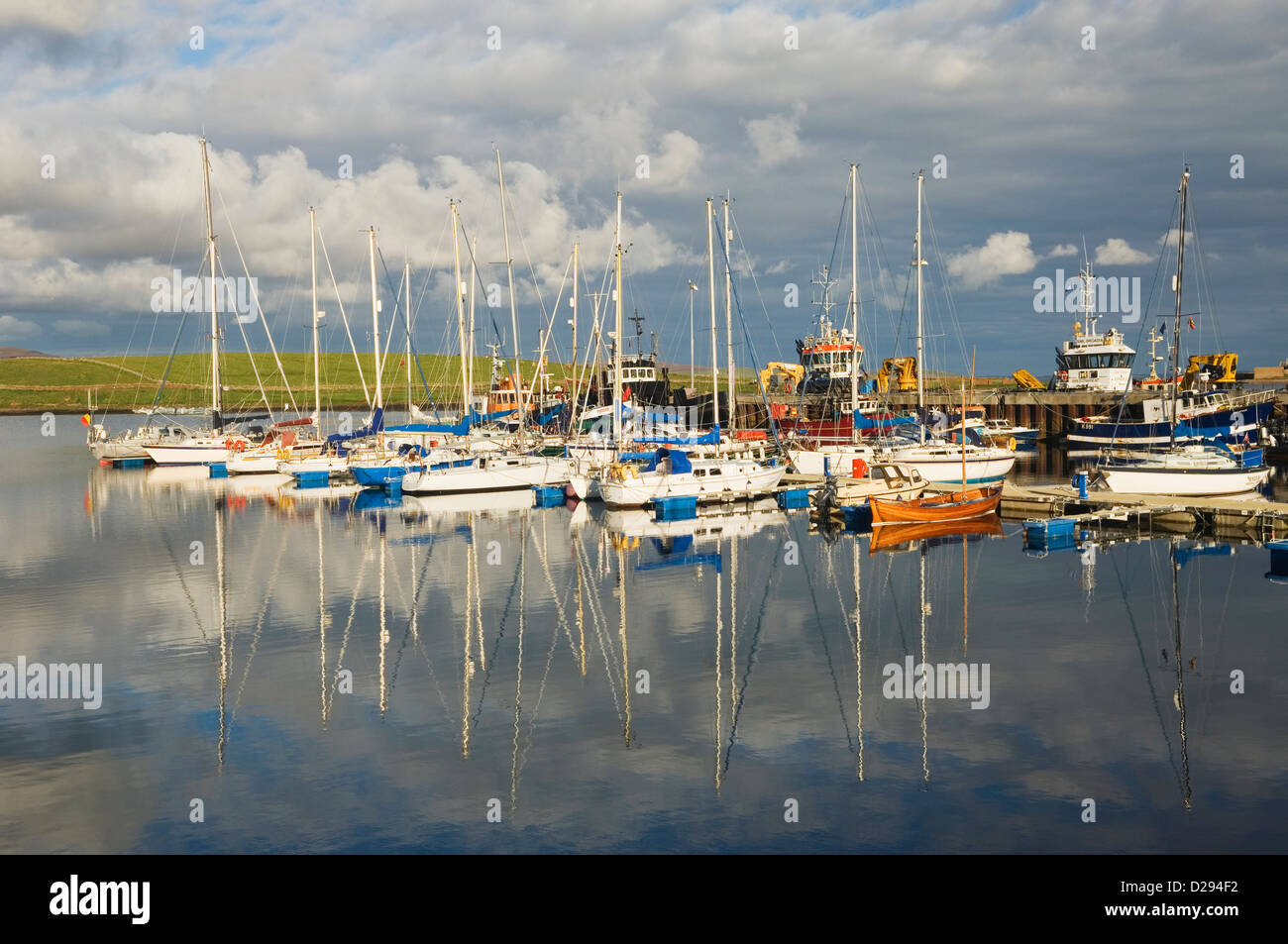 Marina with yachts at Stromness, Orkney Islands, Scotland. Stock Photo
