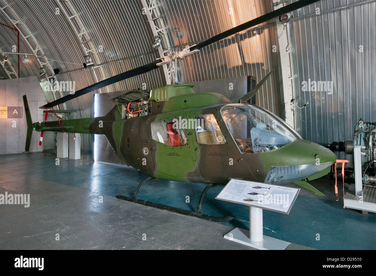 Bell CH-136 Kiowa (OH-58A), observation helicopter, Polish Aviation Museum in Krakow, Poland Stock Photo