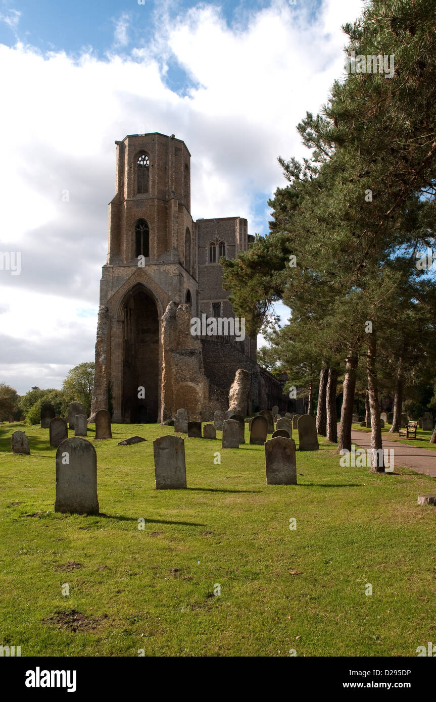 General view of Wymondham Abbey, Wymondham, Norfolk. The Abbey's nave