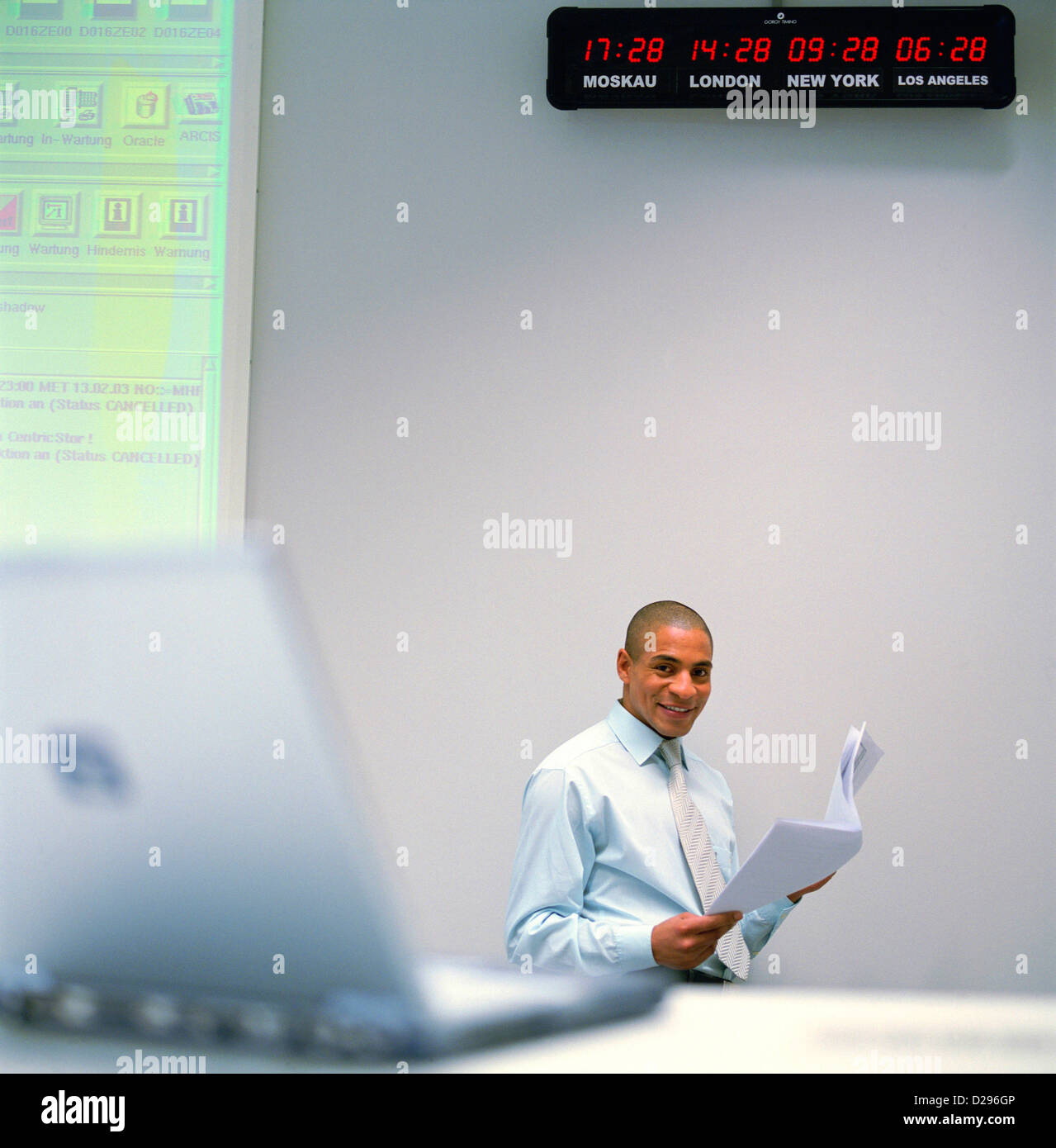 business people data center control center man License free except ads and outdoor billboards Stock Photo