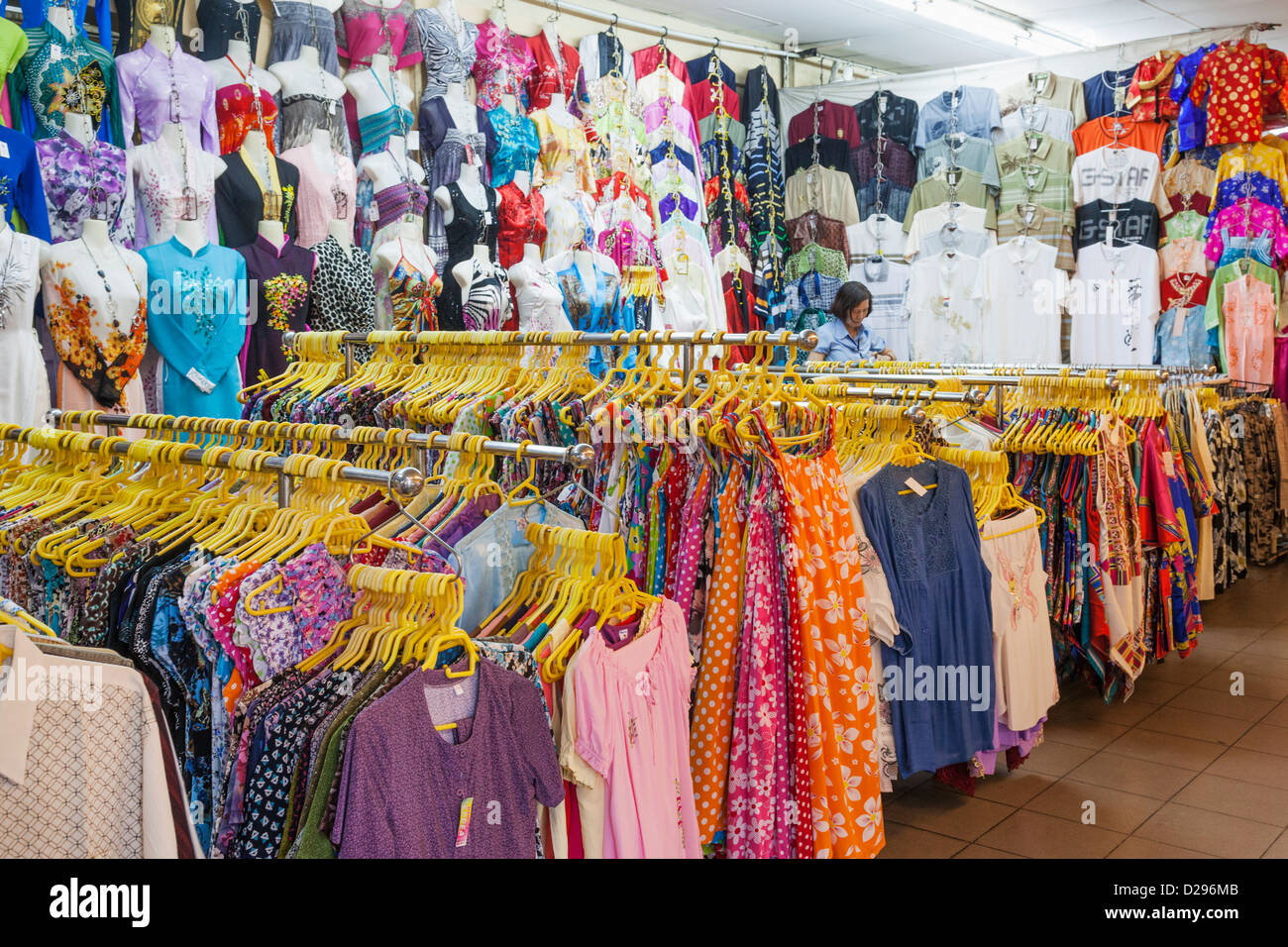 Vietnam Ho Chi Minh City Ben Thanh Market Clothing Stall Stock Photo Alamy