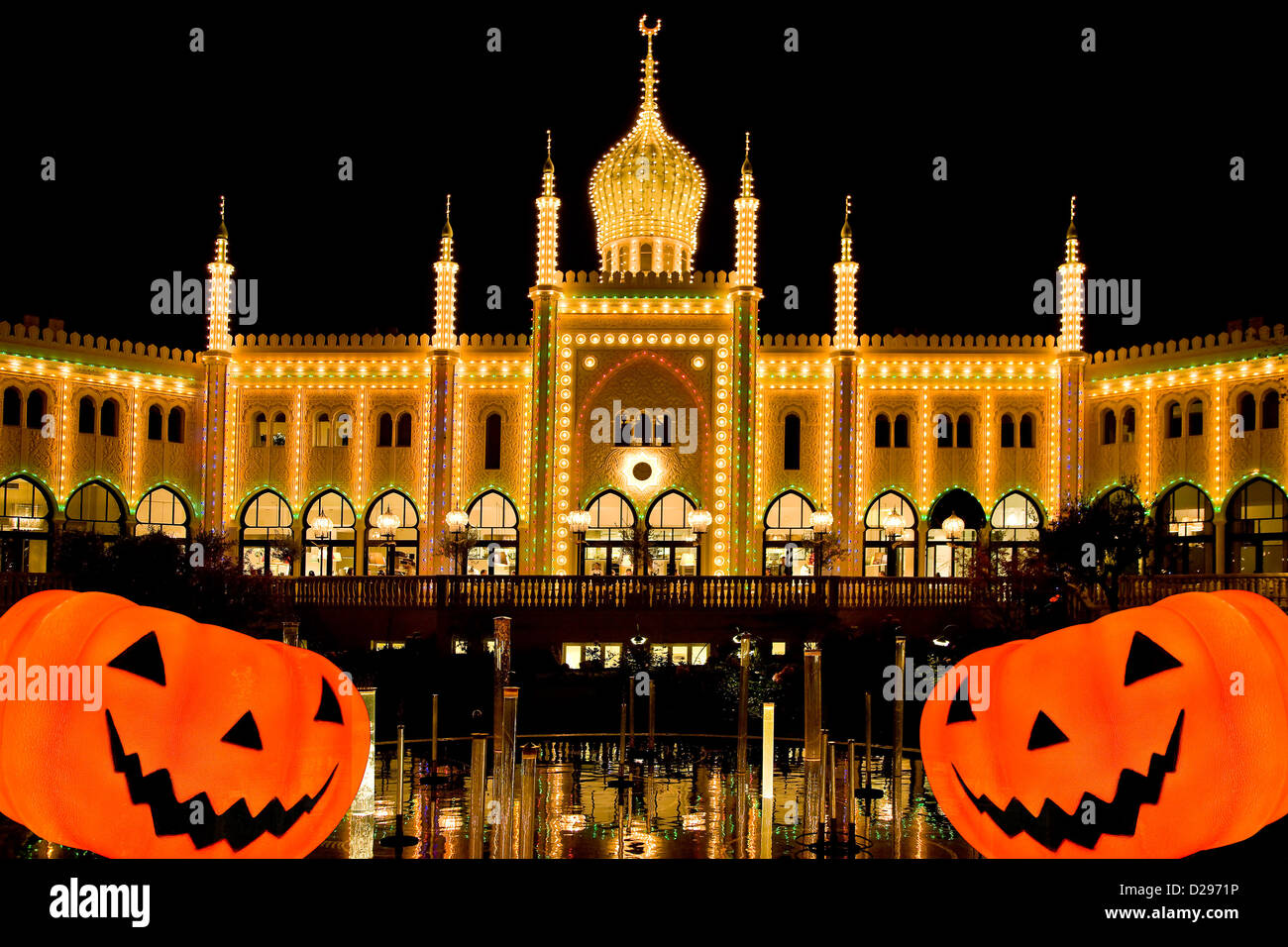 Halloween dressed Tivoli Copenhagen Stock Photo
