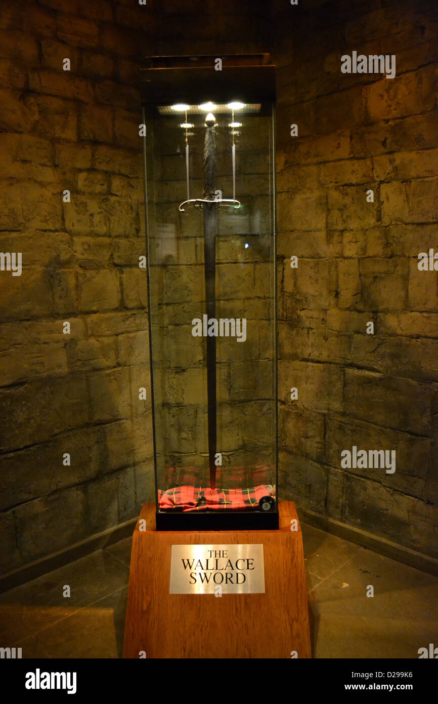William Wallace Sword at the Wallace Monument, Stirling Stock Photo - Alamy