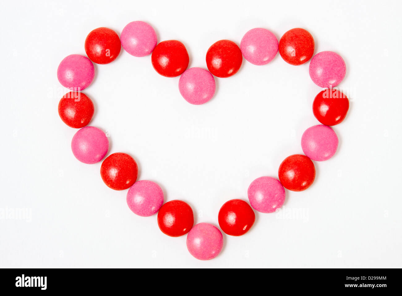 Heart of coloured confectionary Stock Photo
