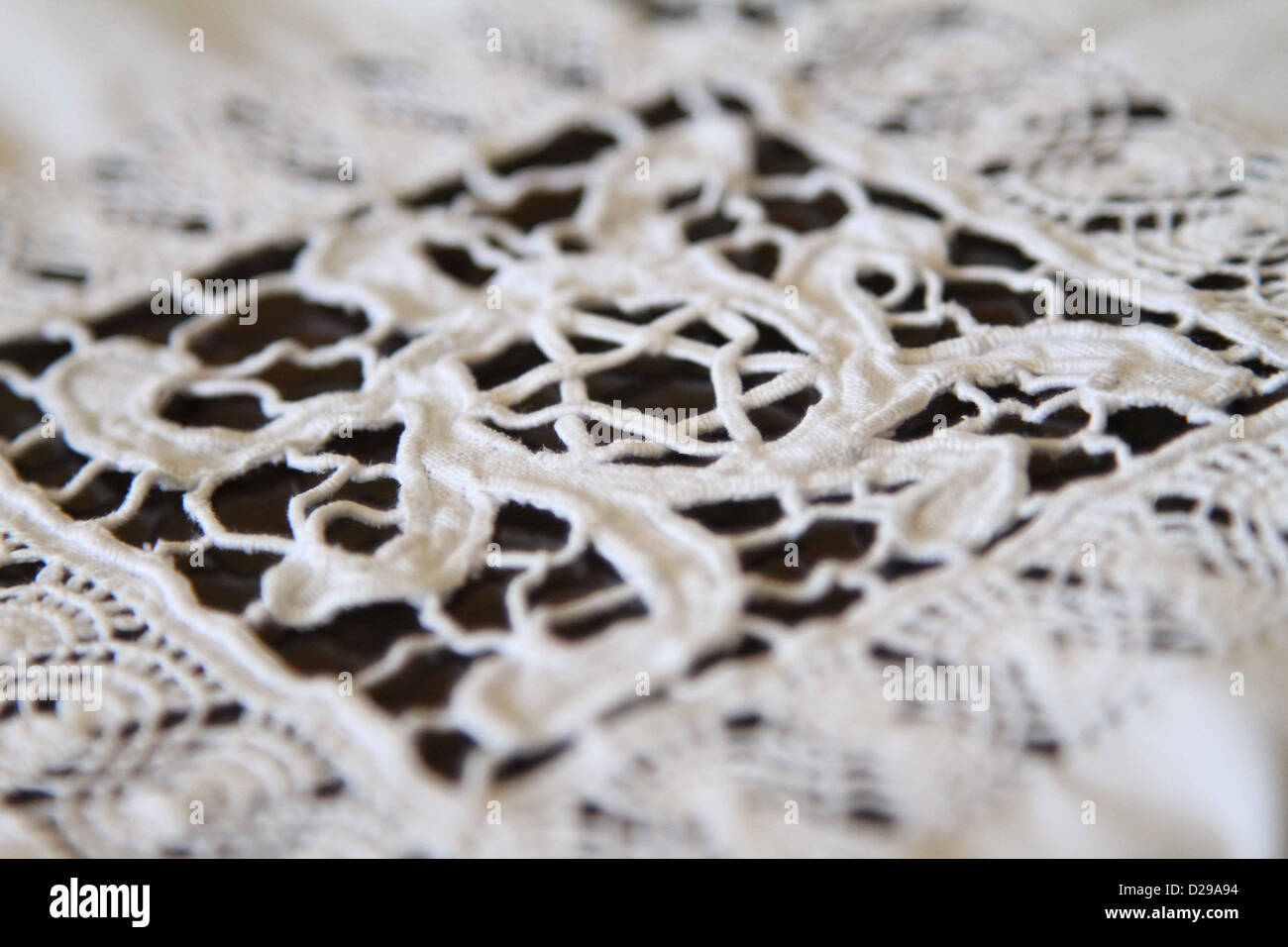 A hand Embroidered tablecloth from the previous century made in Tripoli