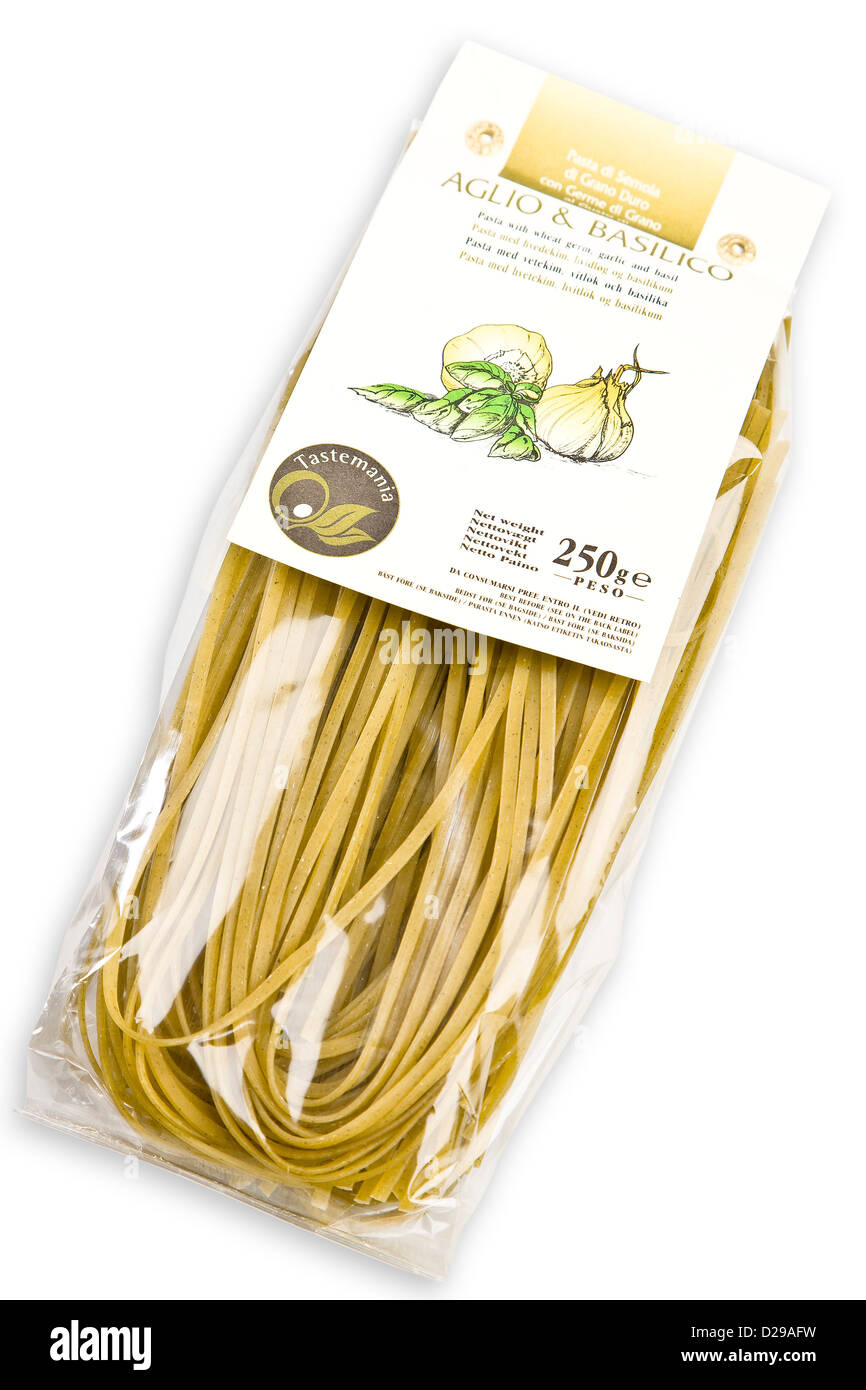 Bag of delicacy pasta with garlic a Stock Photo