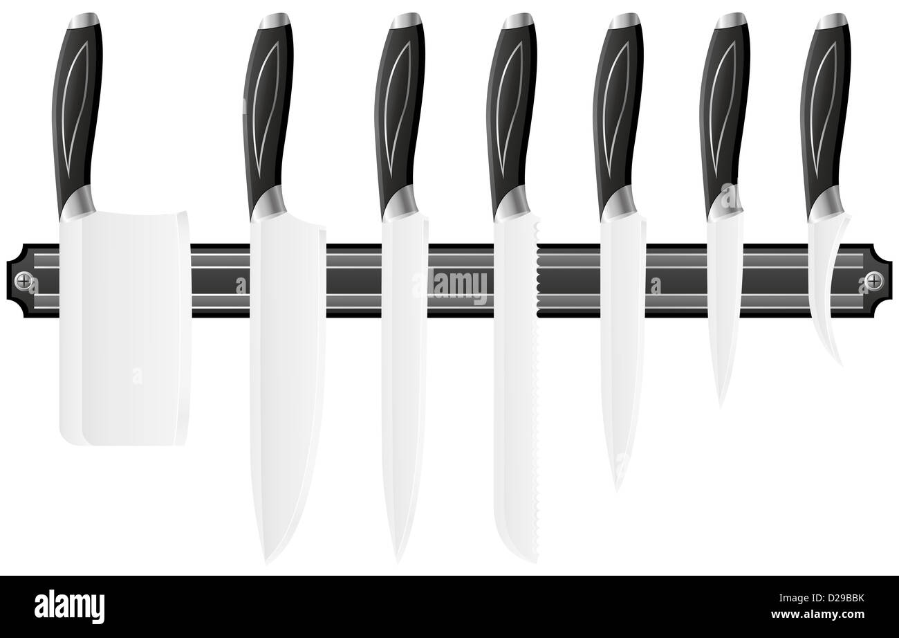 knife set for the kitchen illustration isolated on white background