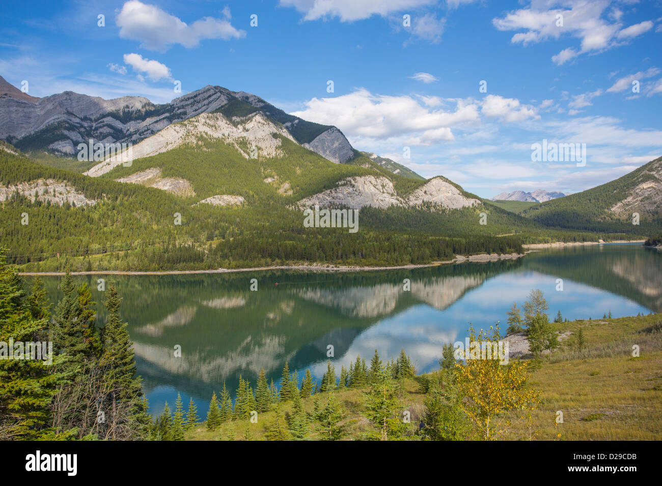 Small lake along Route 40 in Kananaskis Country in Alberta Canada Stock Photo