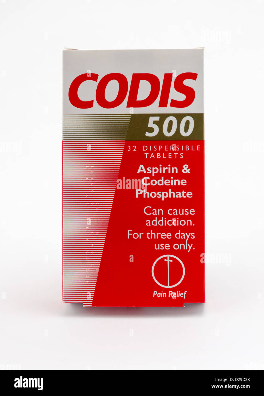 A carton of Codis - a pain relief treatment containing codeine phosphate and aspirin. Stock Photo