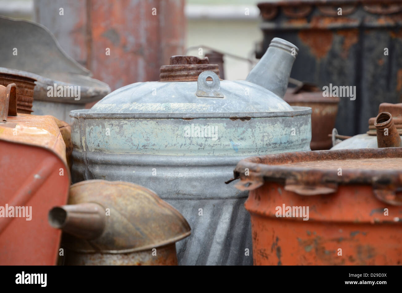 Old metallic containers Stock Photo - Alamy