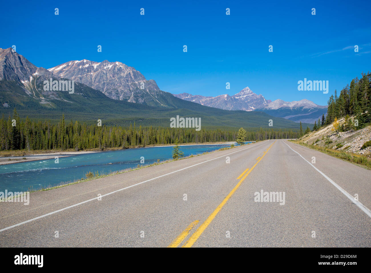 Icefields Parkway in Jasper National Park in Alberta Canada Stock Photo