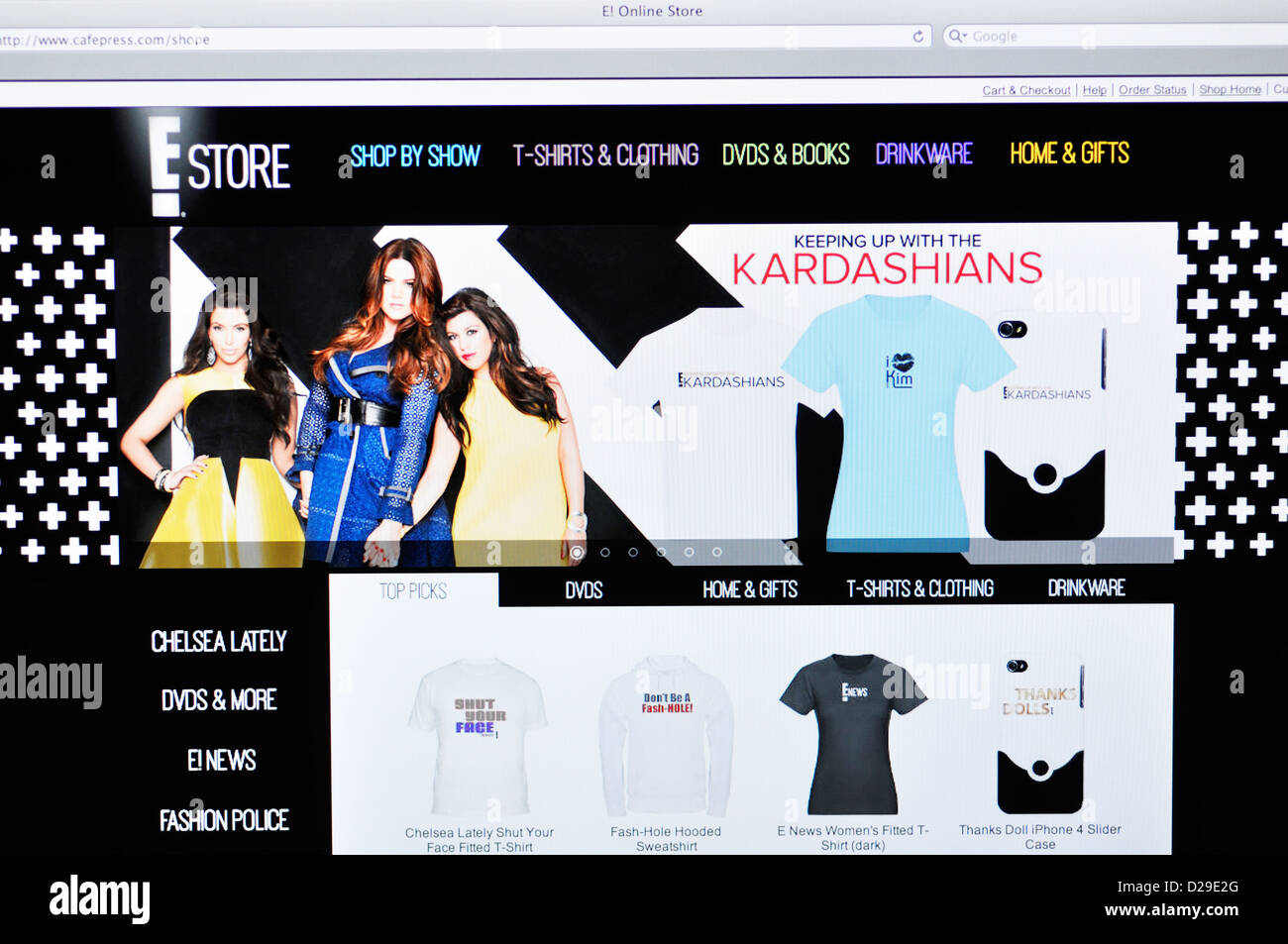 Cafepress website - online customized product shopping Stock Photo