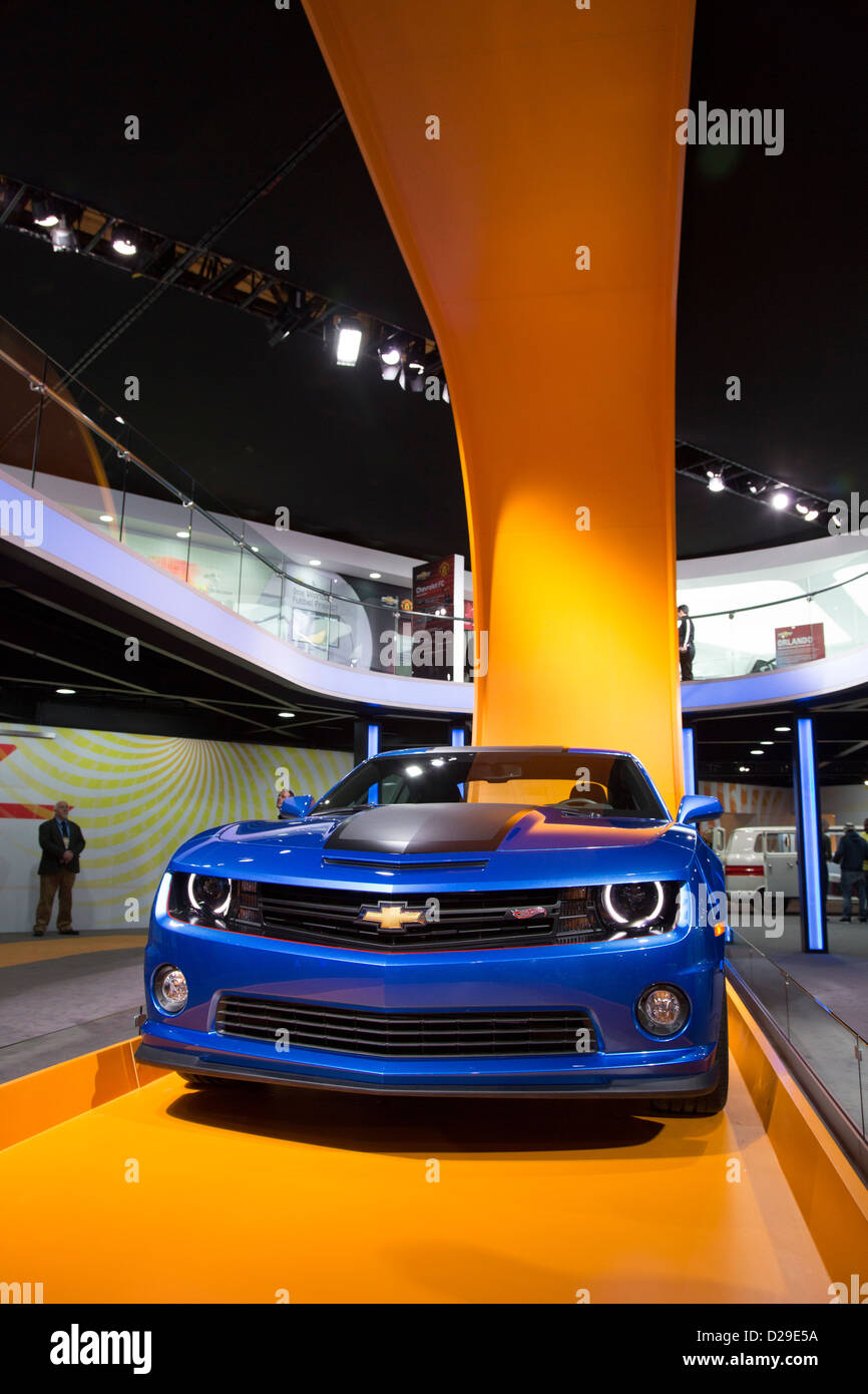 Detroit, Michigan - The Hot Wheels version of the Chevrolet Camaro on display at the North American International Auto Show. Stock Photo