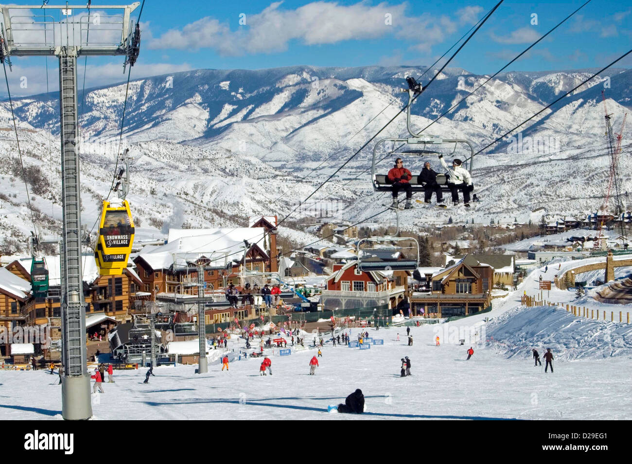 Colorado, Snowmass. Ski Resort Stock Photo Alamy