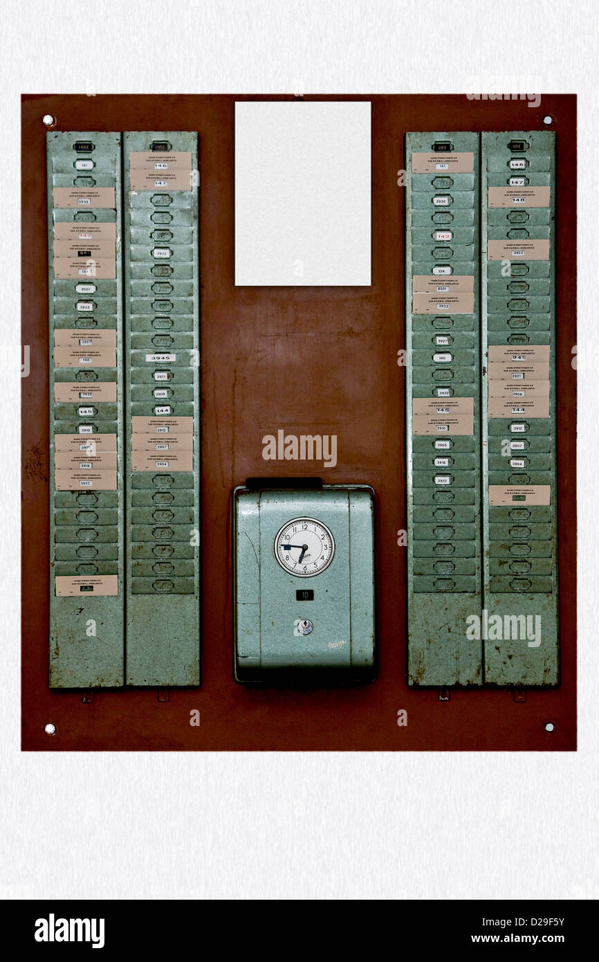 Old time punch clock Stock Photo Alamy