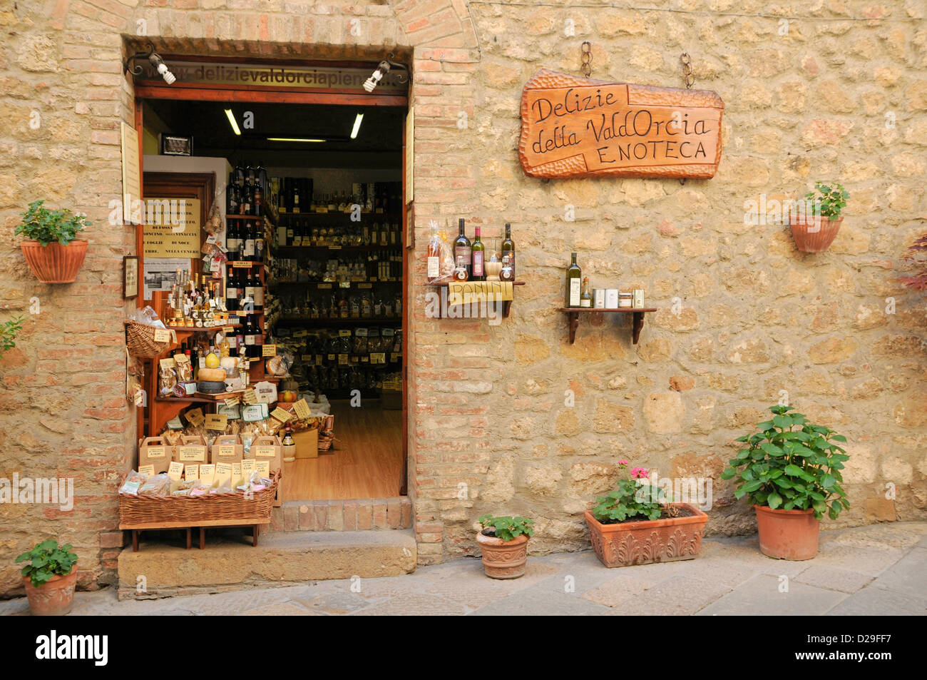 Wine Store, Pienza, Italy Stock Photo Alamy