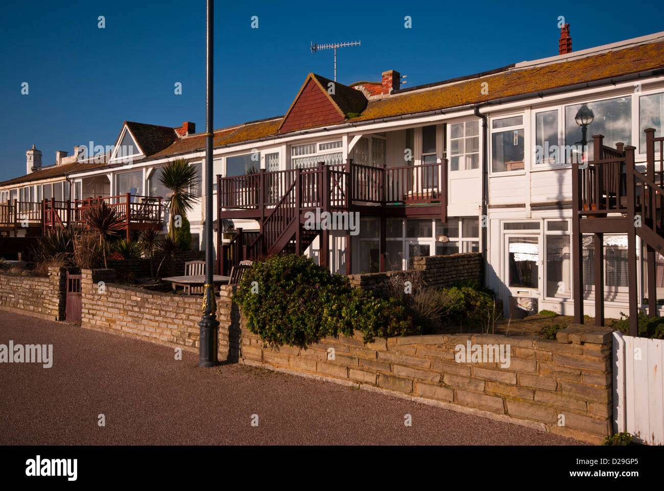 Beachfront Houses Bexhill Sussex UK Stock Photo