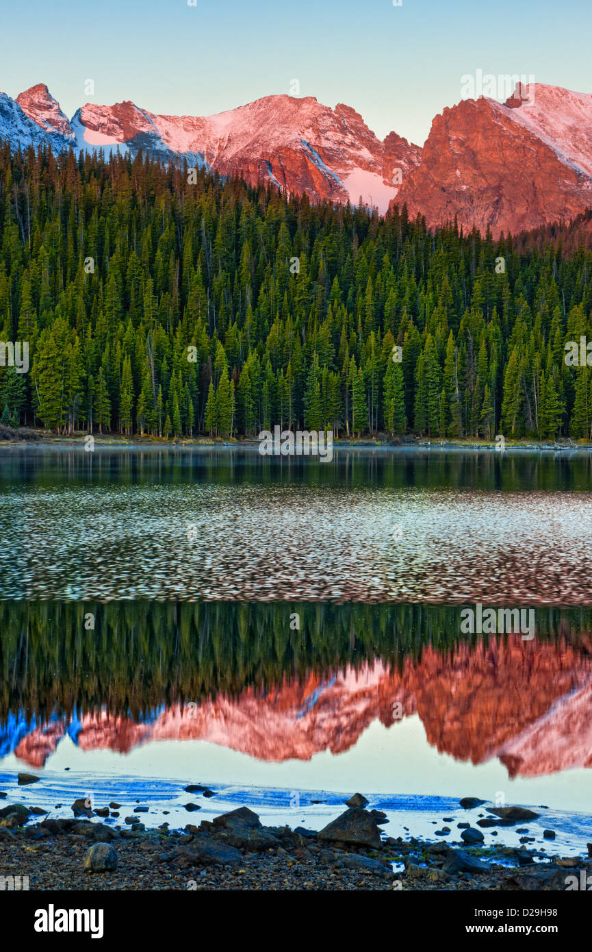 Tranquil lake sunset reflects hi-res stock photography and images - Alamy