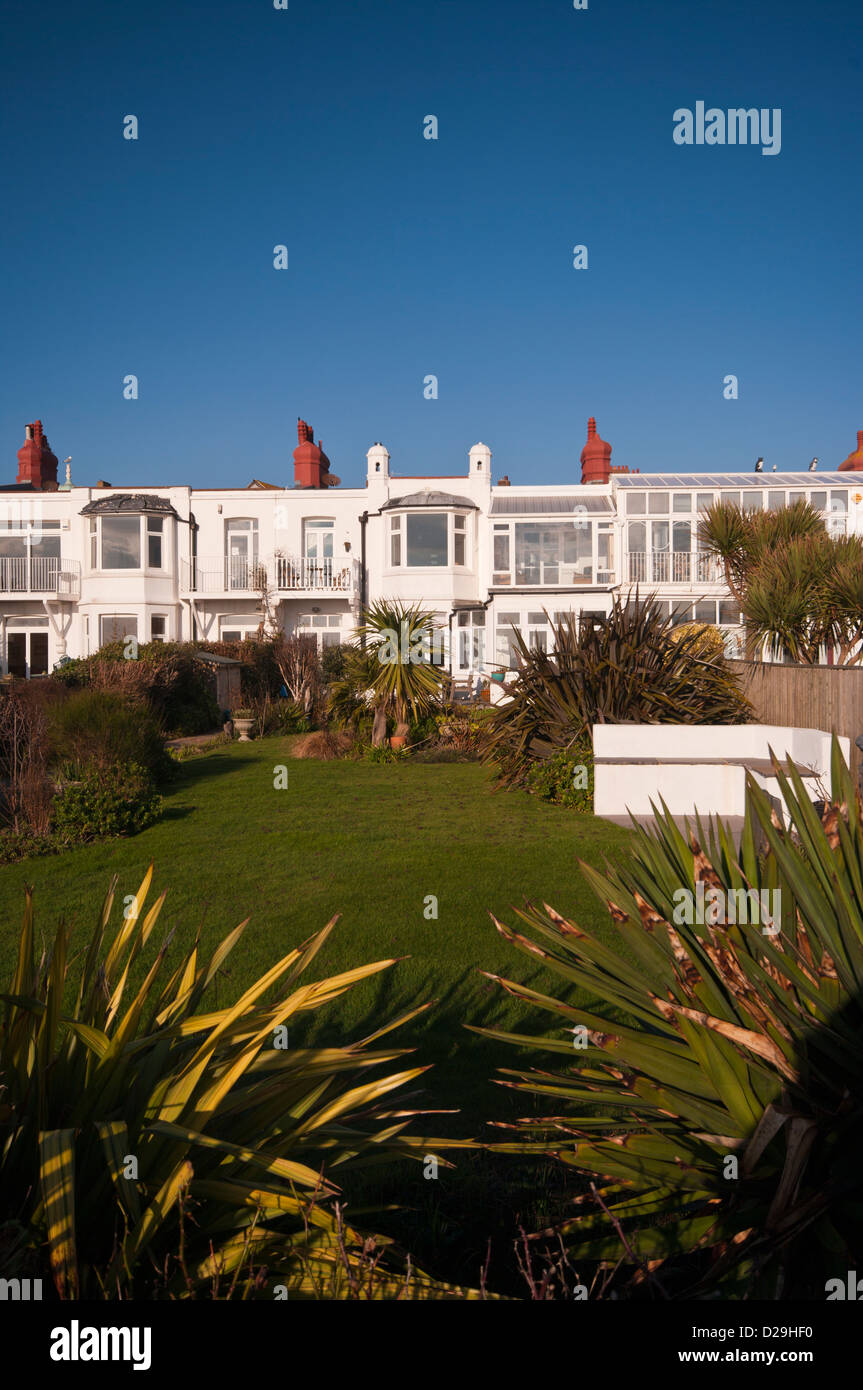 Beachfront House With Rear Garden Bexhill Sussex UK Stock Photo