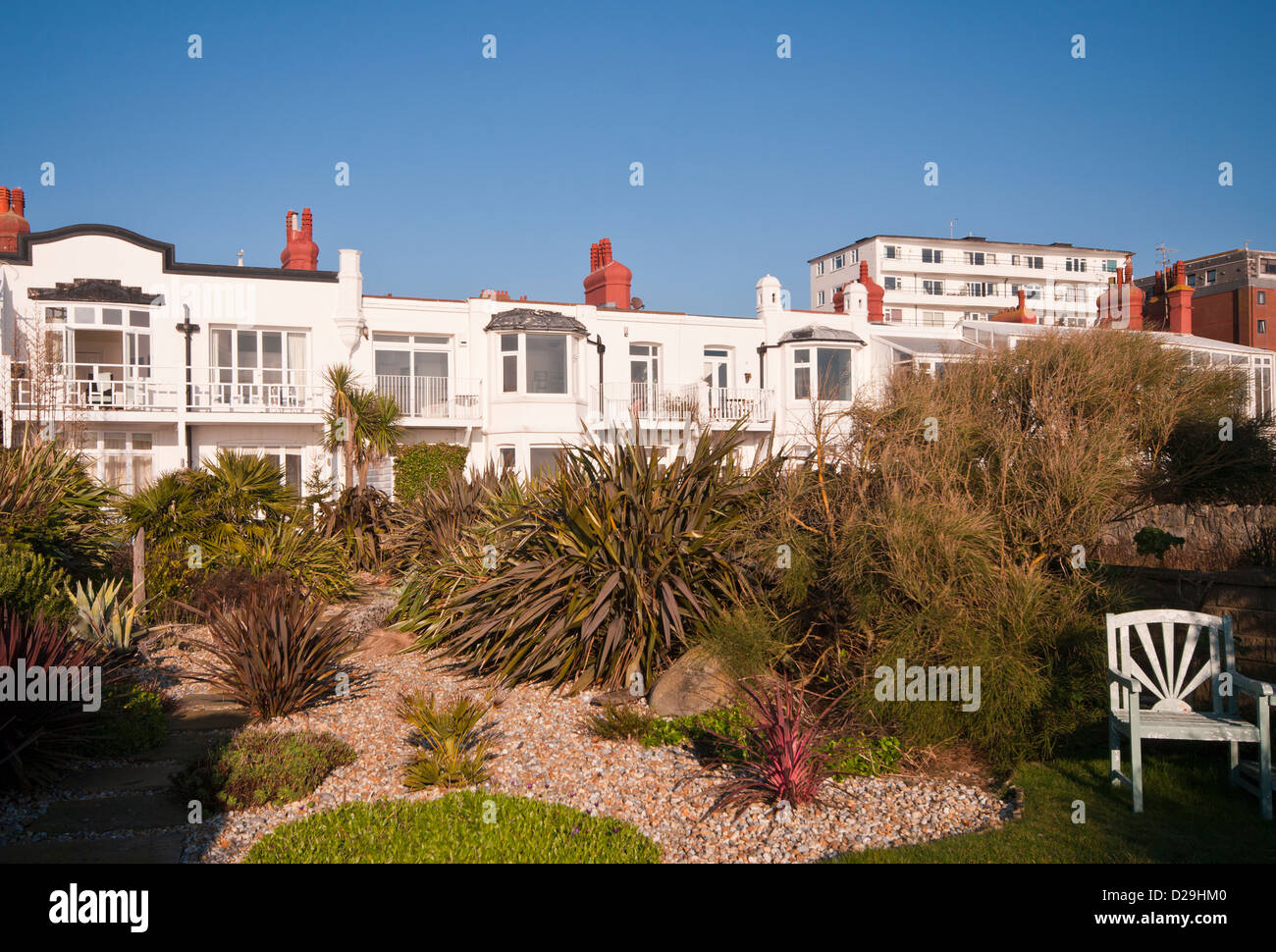 Beachfront House With Rear Garden Bexhill Sussex UK Stock Photo