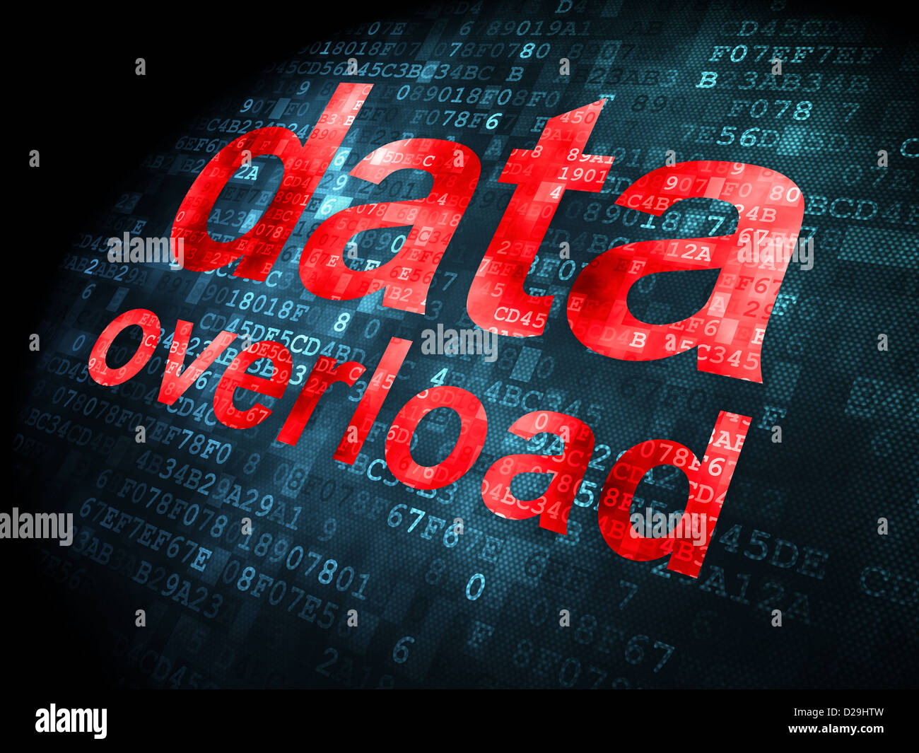 Information concept: pixelated words data overload on digital ...