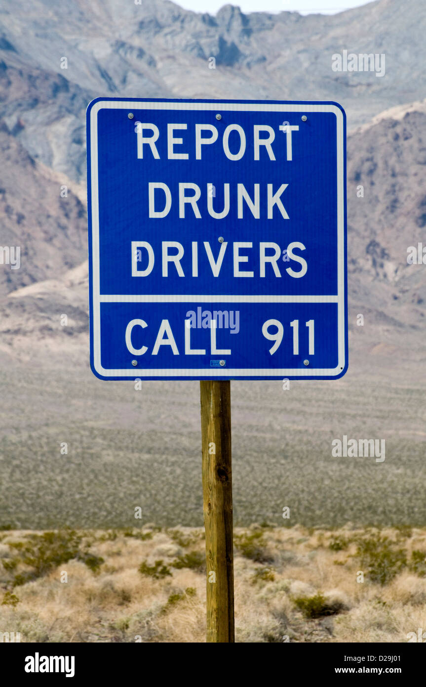 Report drunk drivers sign Stock Photo