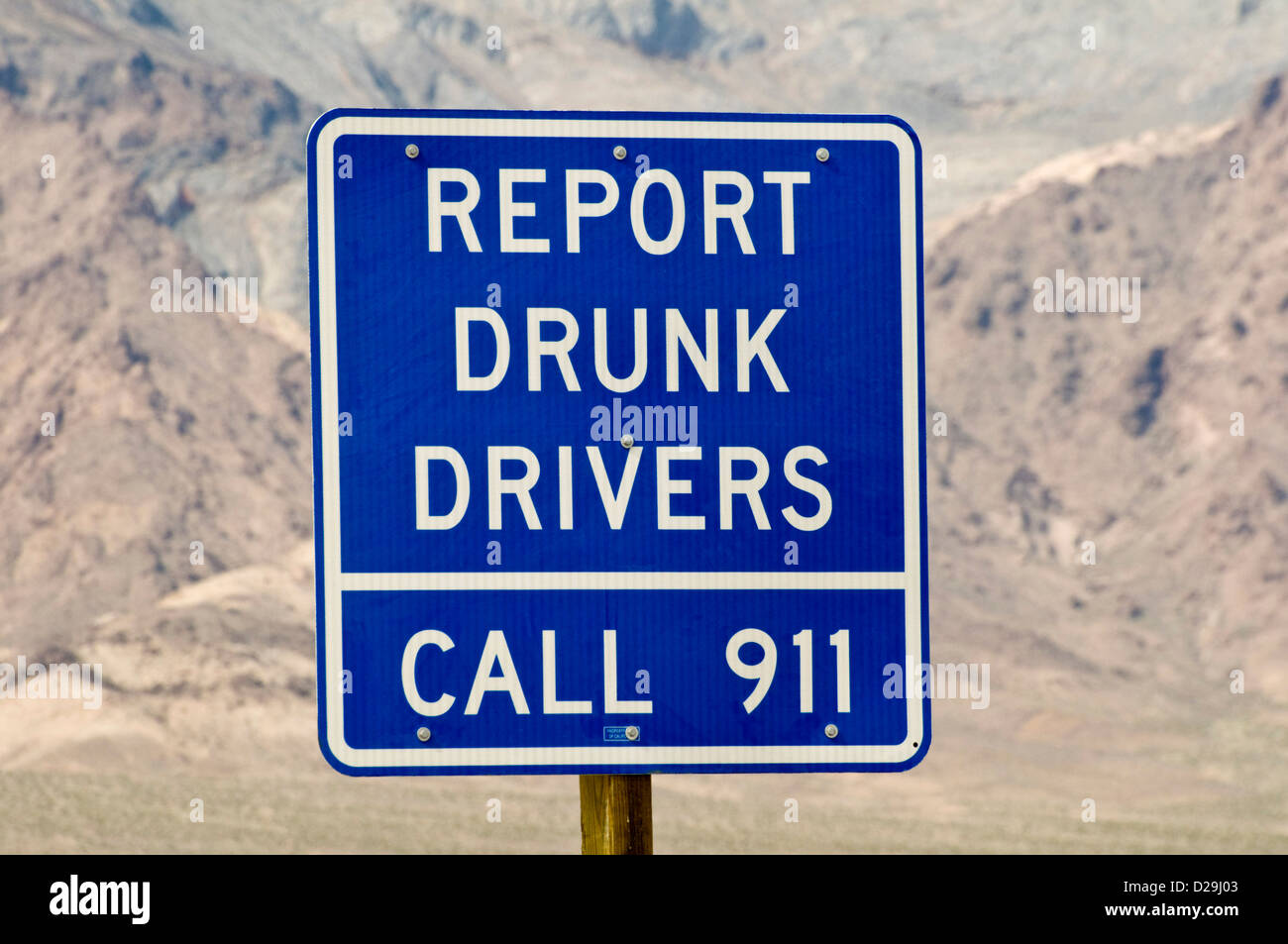 Report drunk drivers sign Stock Photo