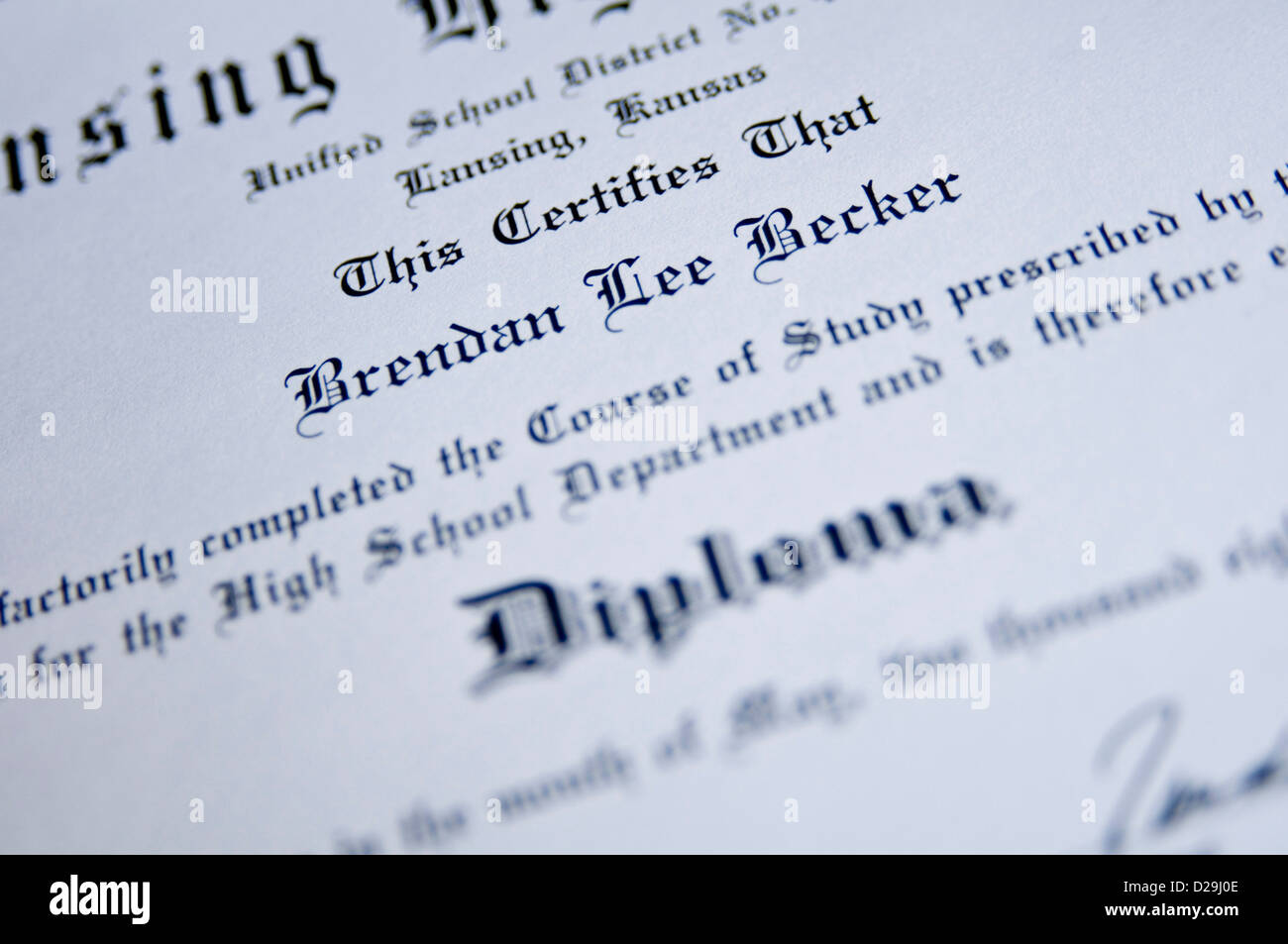 High school diploma hi-res stock photography and images - Alamy