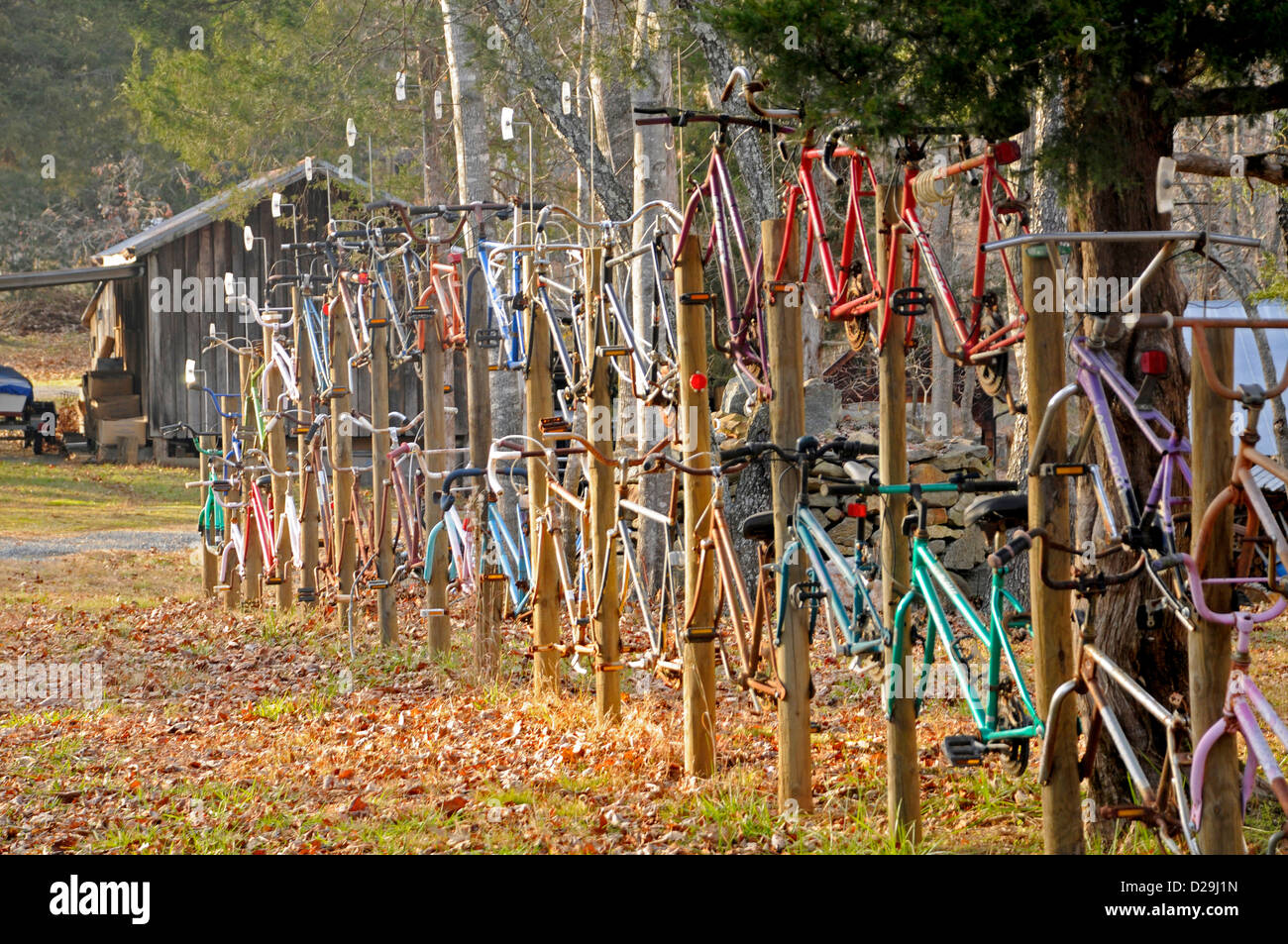 Bicycle Fence Stock Photo