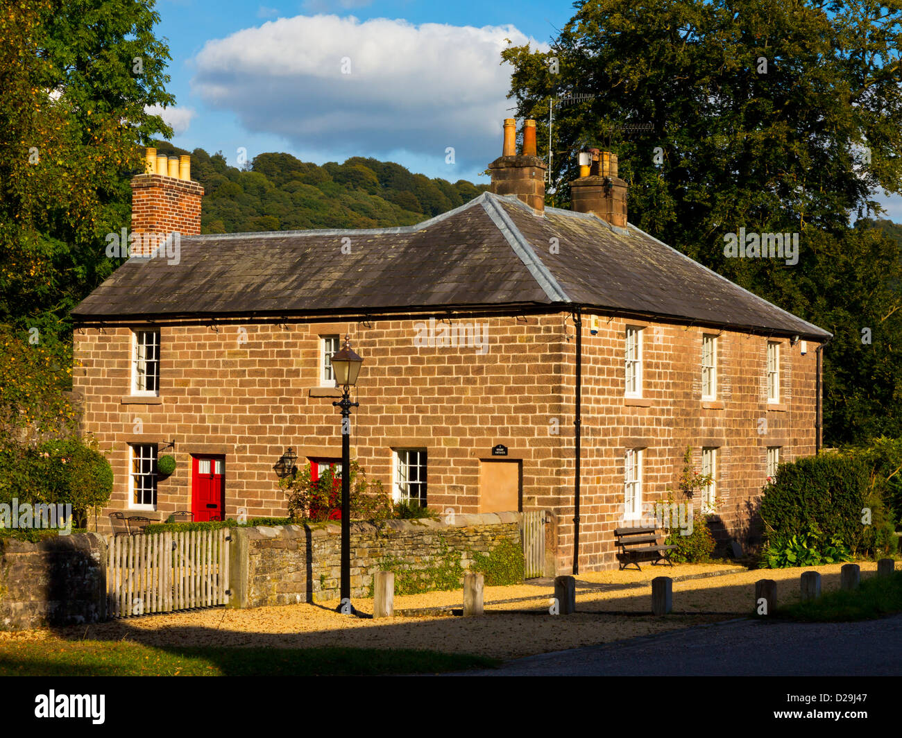 Wharf Cottages at Cromford Wharf at the northern end of Cromford Canal Derbyshire England built 1796 for Sir Richard Arkwright Stock Photo