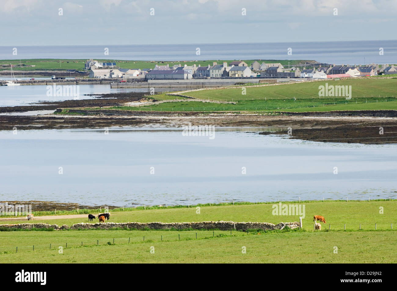 The village of Whitehall on the island of Stronsay, Orkney Islands, Scotland. Stock Photo