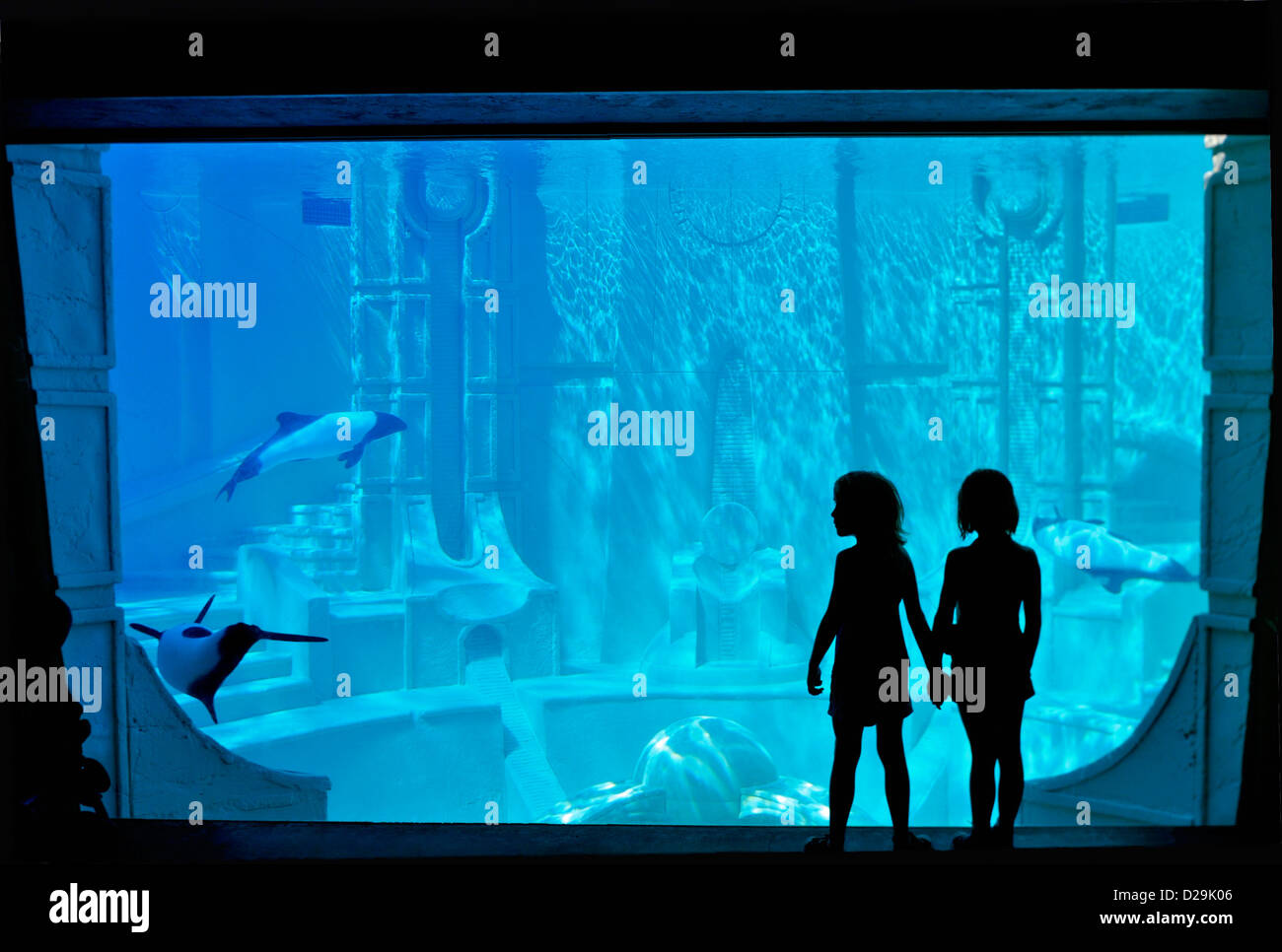 Girls at the aquarium Stock Photo