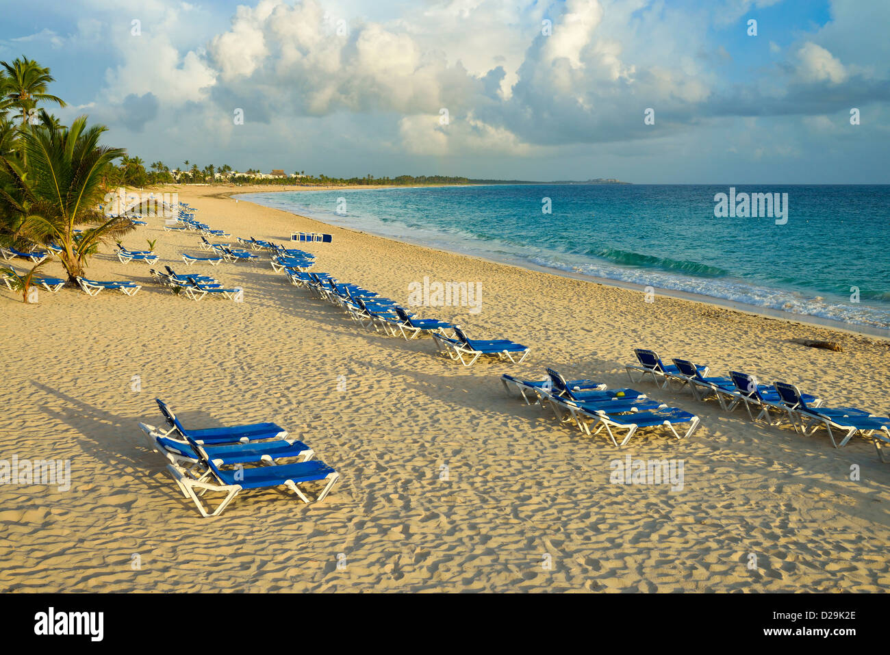 Beach at sunrise, Punta Cana, Dominican Republic, Caribbean Stock Photo