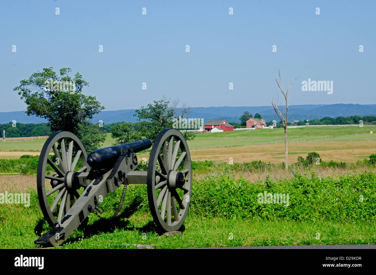 Gettysburg Battlefield Cannon, Pennsylvania Stock Photo