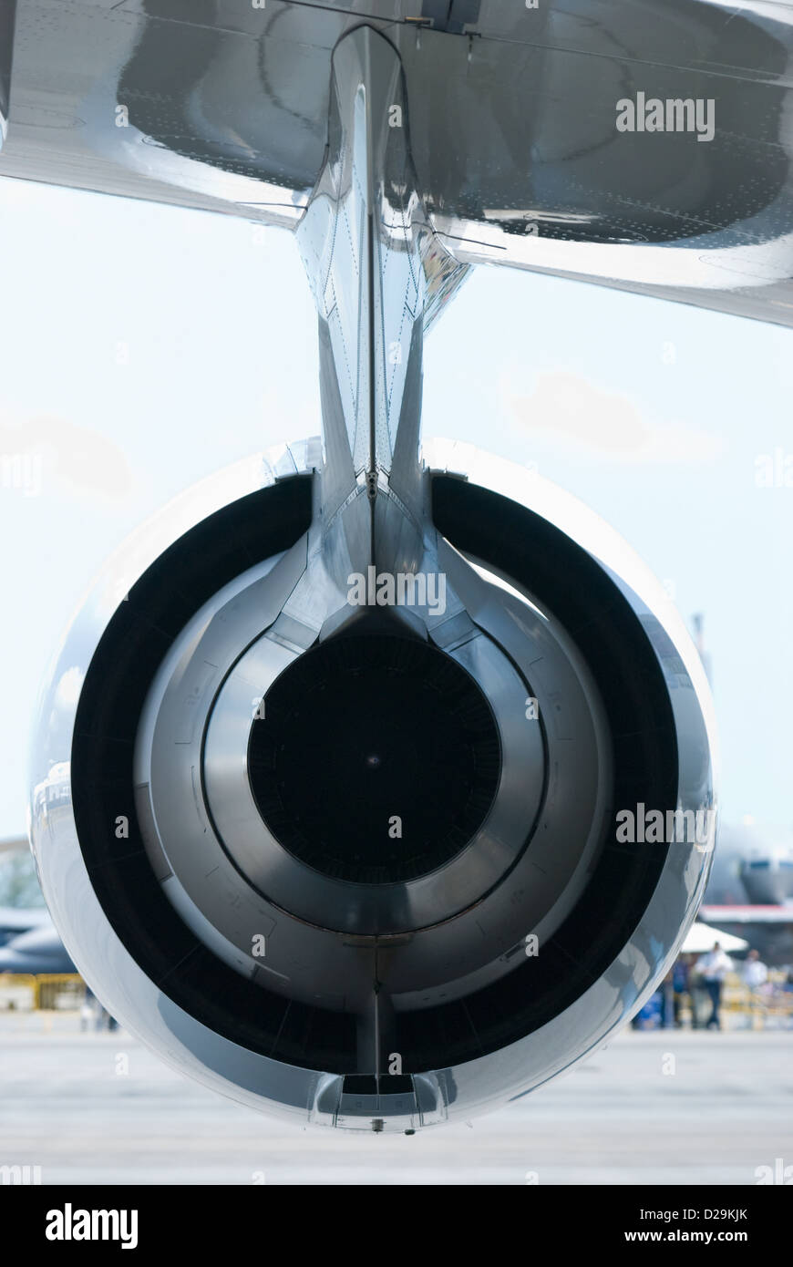 Back view of a jet engine Stock Photo