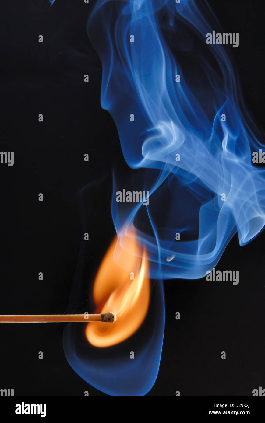 Burning Match Stock Photo