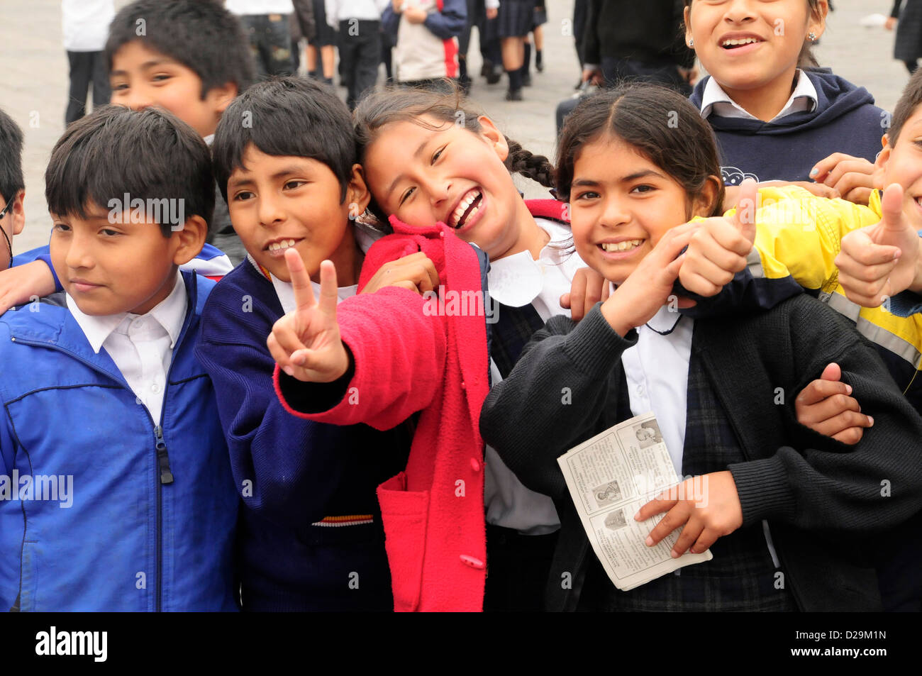 Middle School Students, Lima, Peru Stock Photo
