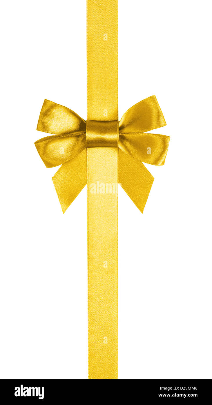 gold ribbon bow isolated on white background Stock Photo Alamy