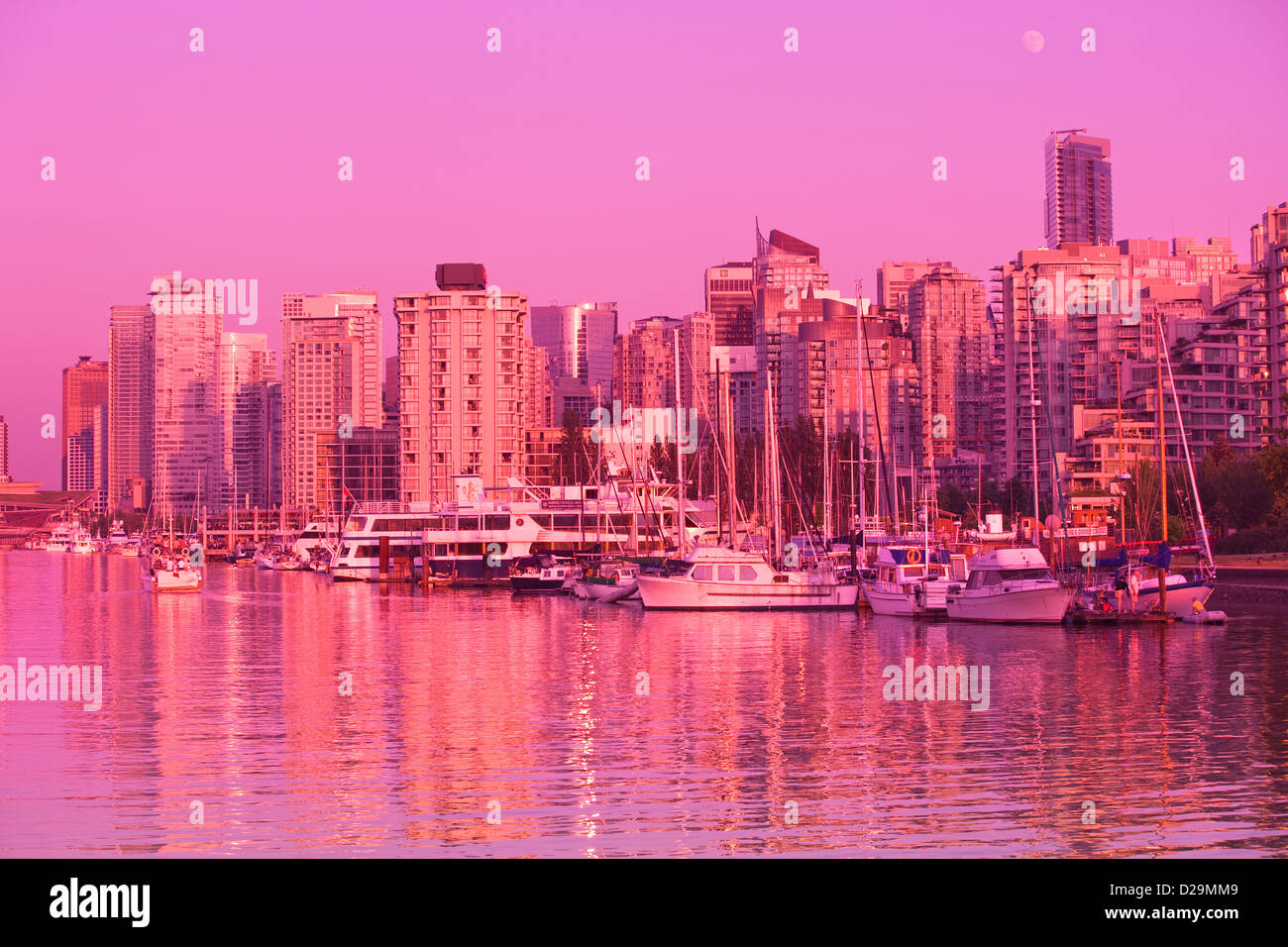COAL HARBOUR FROM STANLEY PARK DOWNTOWN SKYLINE VANCOUVER BRITISH