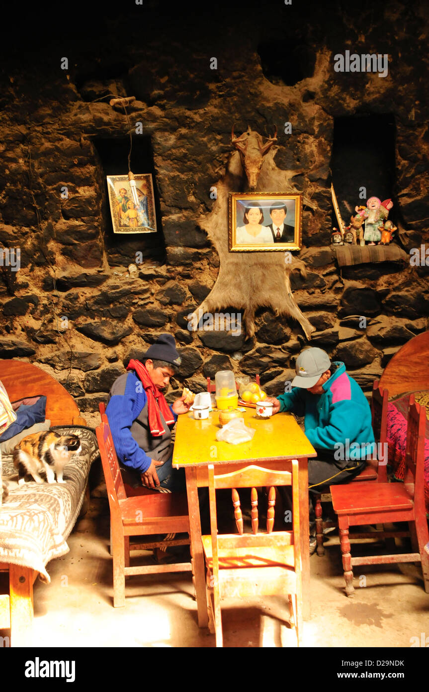 Workers Eating, Peru Stock Photo