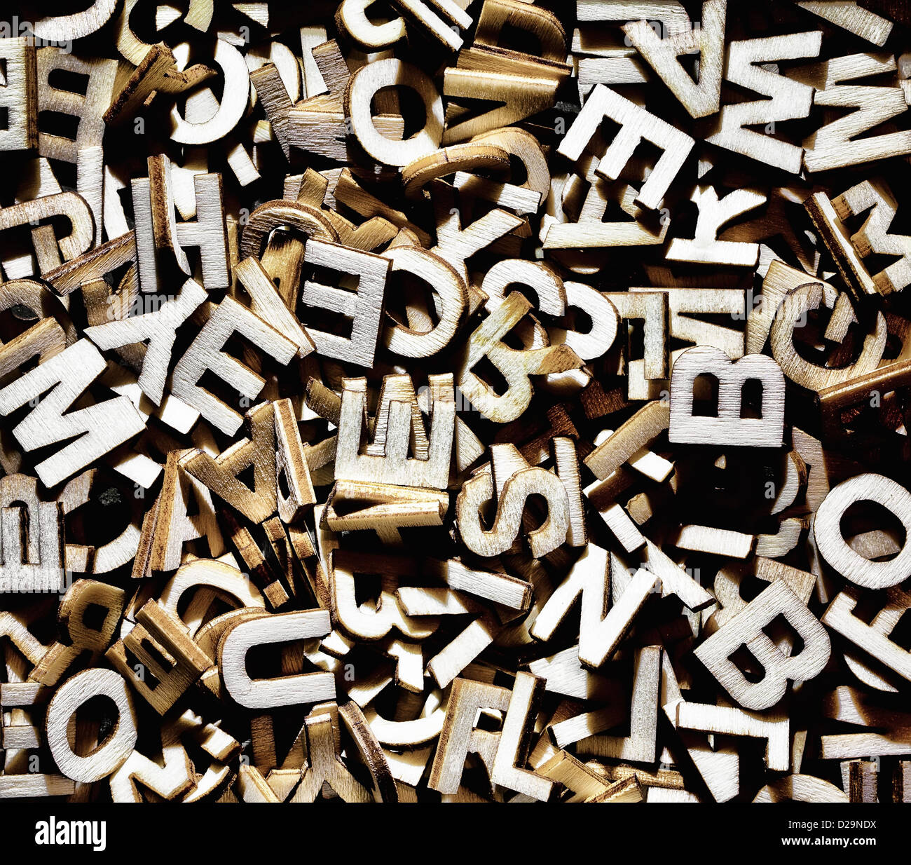 Random alphabet letters in a pile Stock Photo