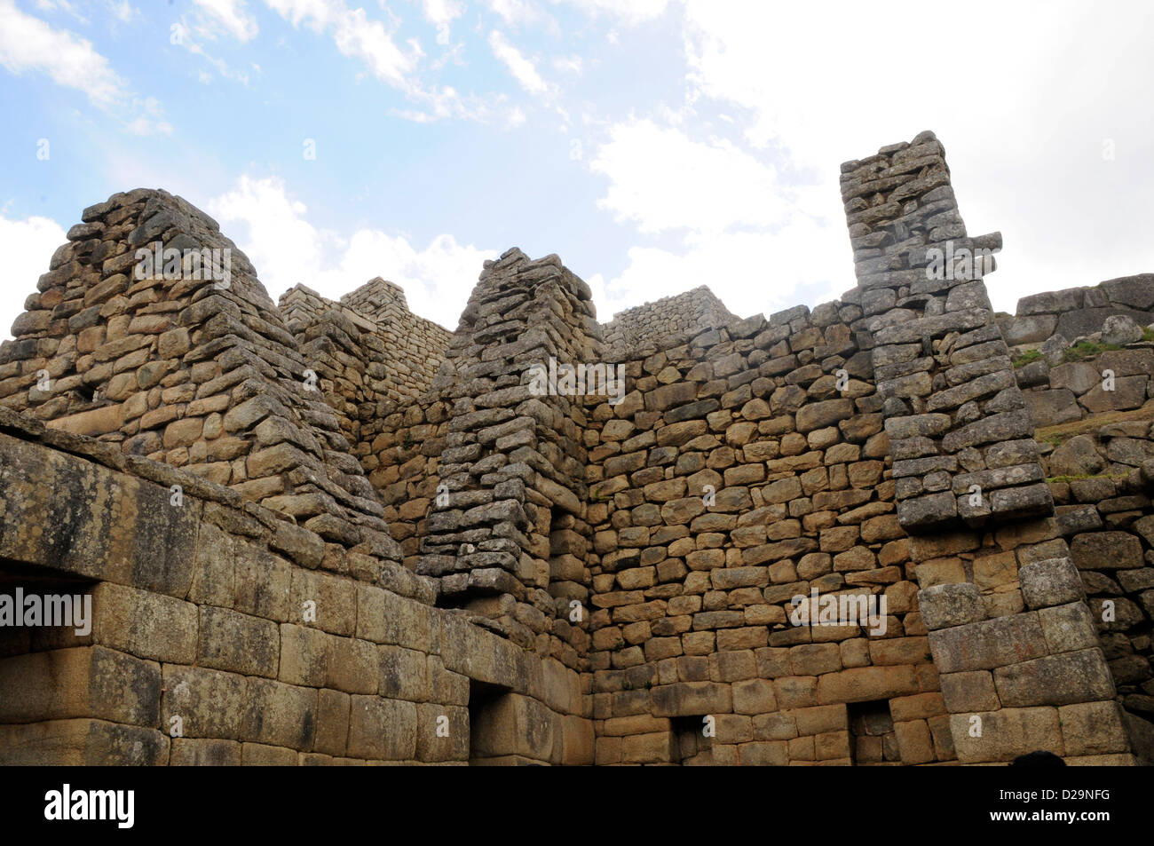 Stone Walls, Macchu Picchu, Peru Stock Photo