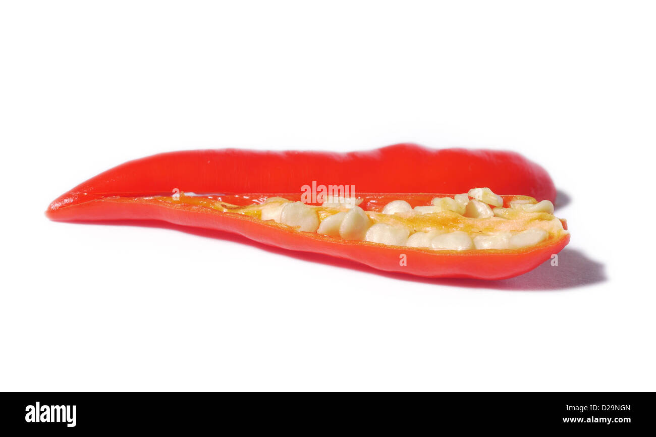 Sliced red chili pepper Stock Photo Alamy