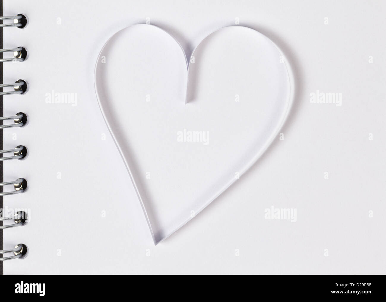 open notepad with heart, valentines day template Stock Photo - Alamy