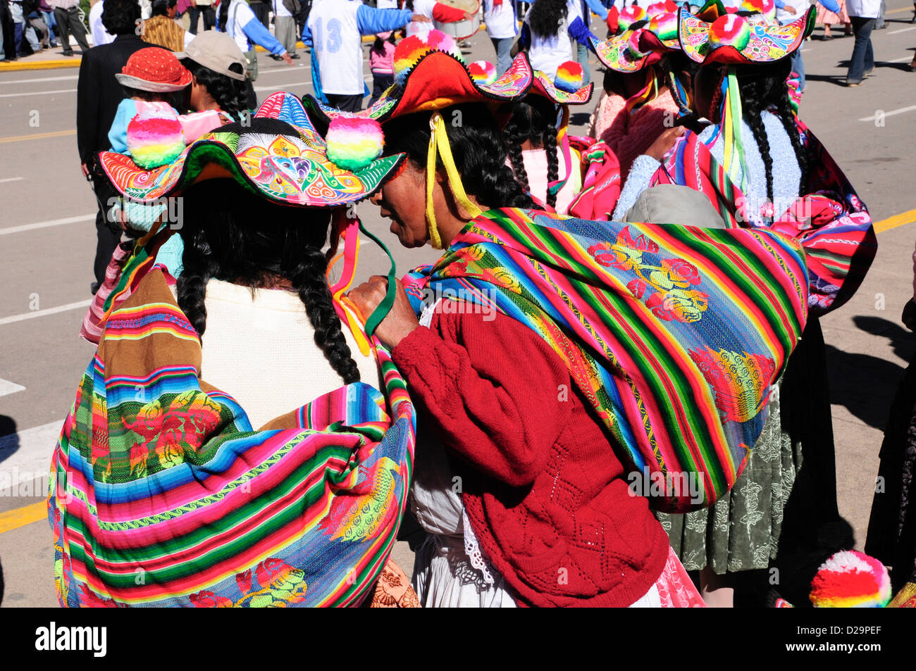 Aymara Women; Puno, Peru Stock Photo